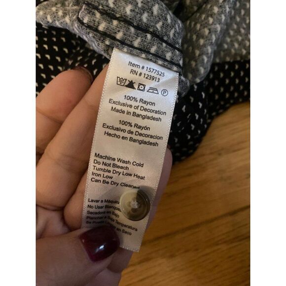 NWT Jach's Girlfriend women's black polka dot sleeveless button down blouse sz M - Picture 8 of 8